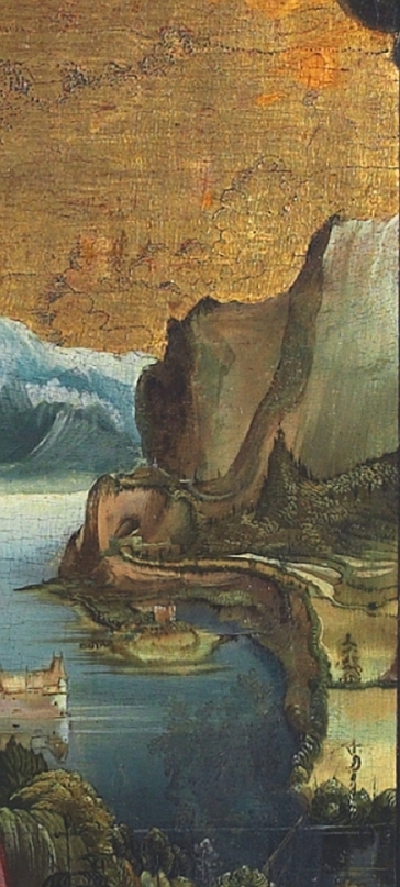 Niklaus Manuel, Begegnung von Joachim und Anna an der Goldenen Pforte (linke Innenseite), 1515, Detail, Kunstmuseum Bern